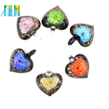 MC0048 изысканный бусины lampwork сердца подвески ювелирные изделия ручной работы на etsy стеклянные бусины подвески ожерелье